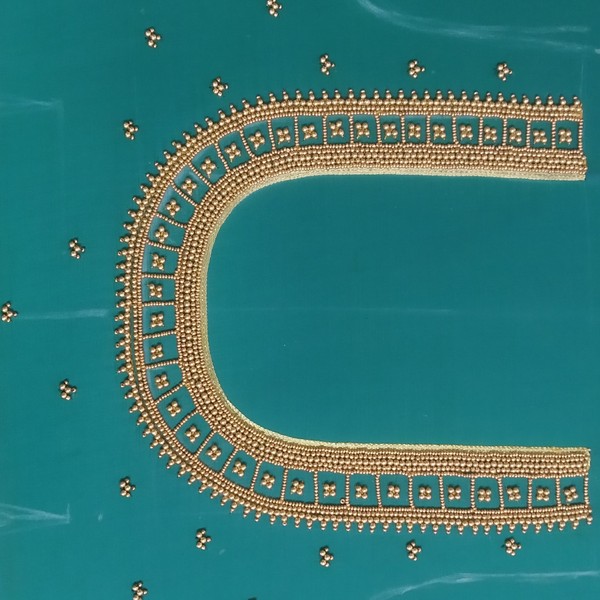 Sutrakale Instagram — Intricate temple zardozi embroidery finished for our Bangalore bride.
